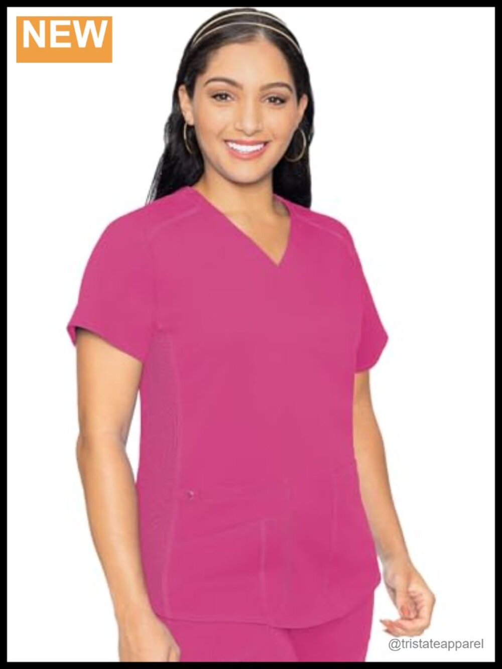 Med Couture Touch V-Neck Scrub Top 4 Pocket Nurse Shirt Classic Fit